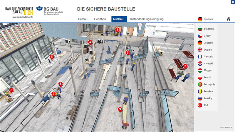 Neuentwicklung einer interaktiven Anwendung für die BG Bau