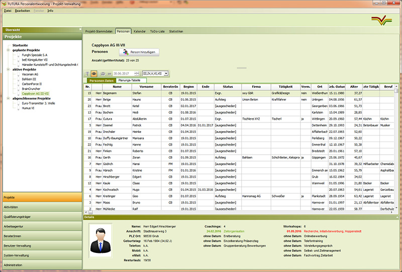 FUTURA Personalentwicklung Datenbank-Client