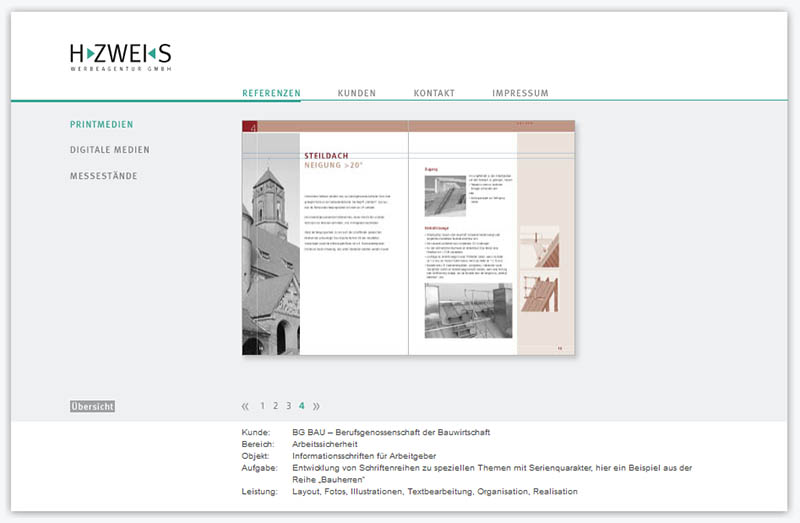 Webpräsenz H.ZWEI.S Werbeagentur GmbH