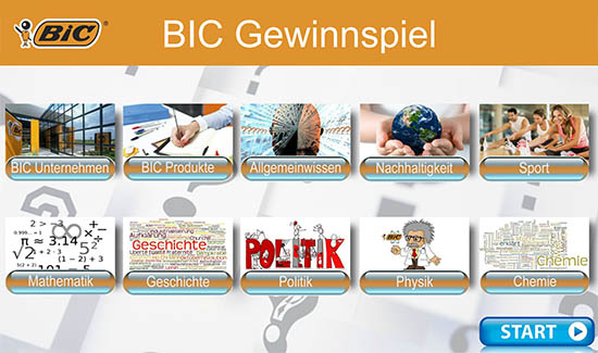 BIC Interaktives Gewinnspiel