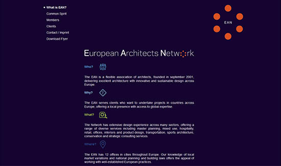 Webpräsenz European Architects Network